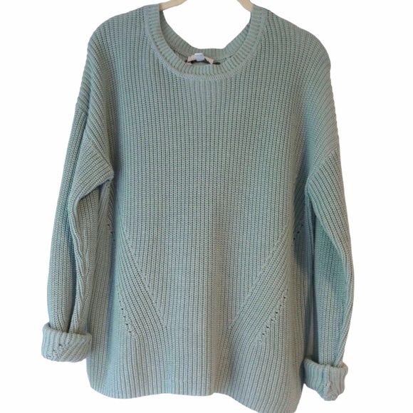 Lucky Brand Sweaters - Lucky Brand Pullover Chunky Knit Sage Green Tie Back Medium Sweater *NWOT* Boho